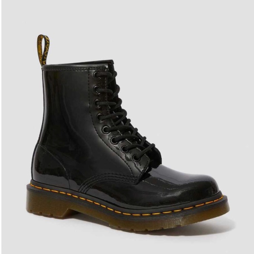 NEW 1460 WOMEN'S PATENT LEATHER LACE UP BOOTS